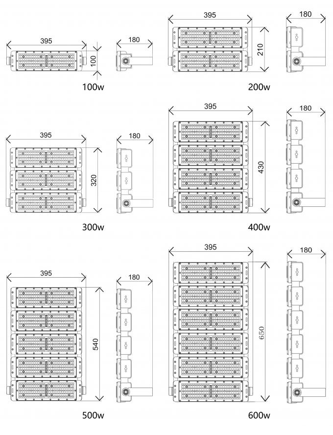 Bon prix 100W Module de lumière d'inondation IP65 étanche à l'eau de haut stade éclairage de mât réflecteurs 12