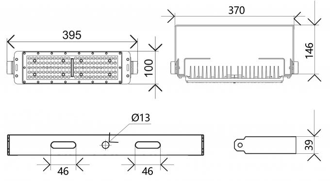 Bon prix 100W Module de lumière d'inondation IP65 étanche à l'eau de haut stade éclairage de mât réflecteurs 13