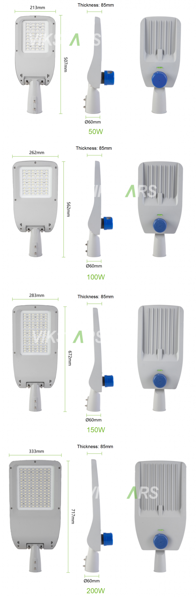 Cobra LED Street Lights La plus récente lampe publique 140lm/w Avec 5 ans de garantie 9