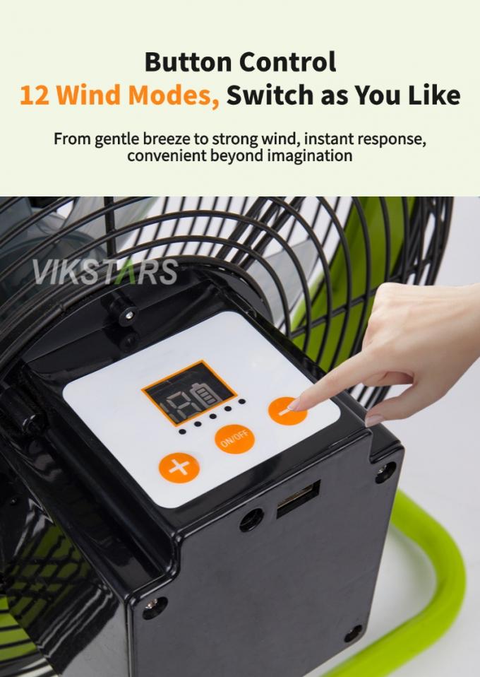 Ventilateur extérieur portable rechargeable ménage d'urgence 12 pouces 14 pouces ventilateur solaire de sol ventilateur solaire silencieux 5