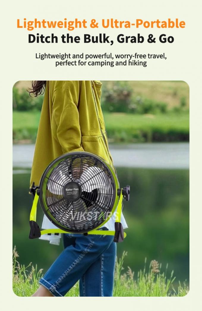 Ventilateur extérieur portable rechargeable ménage d'urgence 12 pouces 14 pouces ventilateur solaire de sol ventilateur solaire silencieux 6