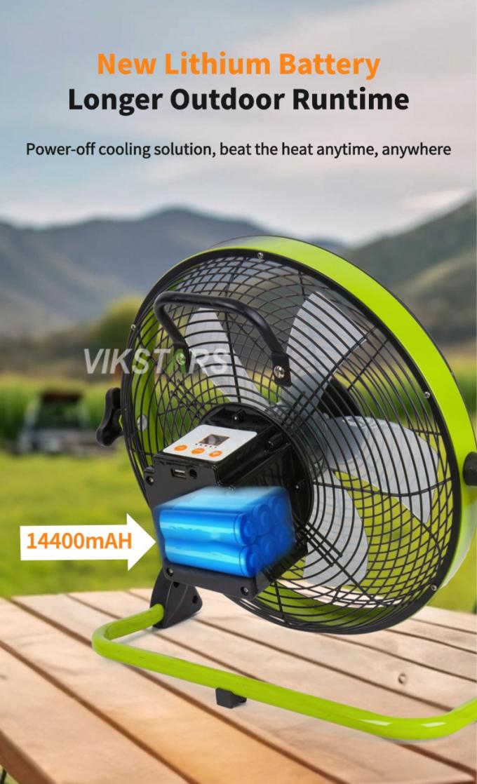 Ventilateur extérieur portable rechargeable ménage d'urgence 12 pouces 14 pouces ventilateur solaire de sol ventilateur solaire silencieux 7