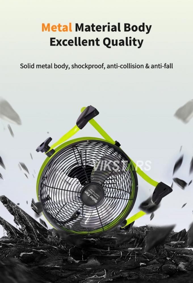 Ventilateur extérieur portable rechargeable ménage d'urgence 12 pouces 14 pouces ventilateur solaire de sol ventilateur solaire silencieux 10