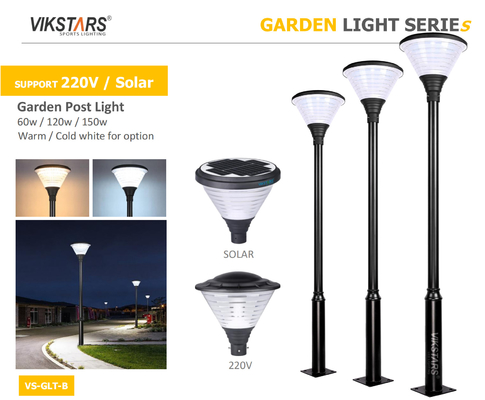 Prise en charge des lampes de jardin LED solaires 220V avec un poteau de 3 m pour le chemin du paysage