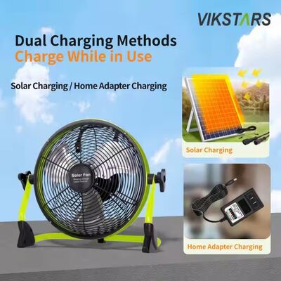 Acheter Ventilateur extérieur portable rechargeable ménage d'urgence 12 pouces 14 pouces ventilateur solaire de sol ventilateur solaire silencieux fabrication en ligne