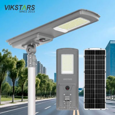 acheter 2025 Nouveau tout en un lampadaires solaires extérieurs 300w 400w 500w Lampe pour la route Avec capteur de lumière Capteur de mouvement Lampe solaire fabrication en ligne