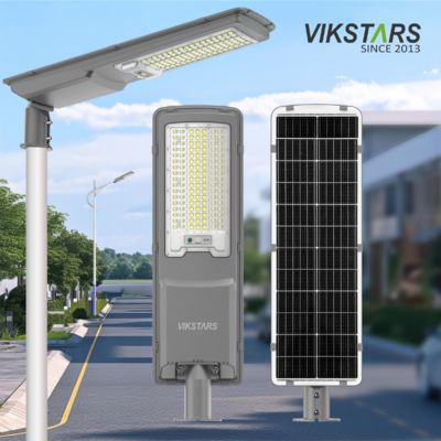 Lumières solaires intégrées extérieures extérieures 200w 300w Lampe pour la route avec capteur de lumière pôle de contrôle à distance